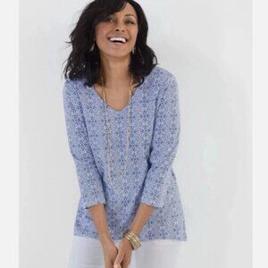 Chico's The Ultimate Tee Medallion Tiles Print Top Size 1
